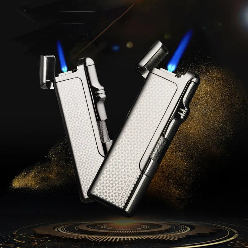 

Refillable Butane Gas Cigarette Lighter 1300 C Windproof Torch Lighters Metal Inflatable Kerosene Oil Jet Lighter Gadget for Men