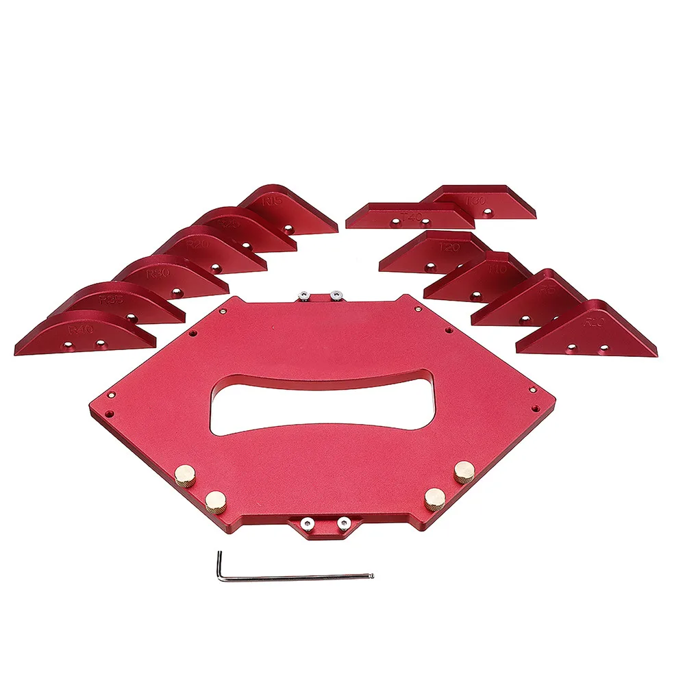 

NEW Router Table Corner Jig Radius Chamfer Profile Template Kits Aluminium Alloy for Woodworking Trimming Tool Set R5-T40