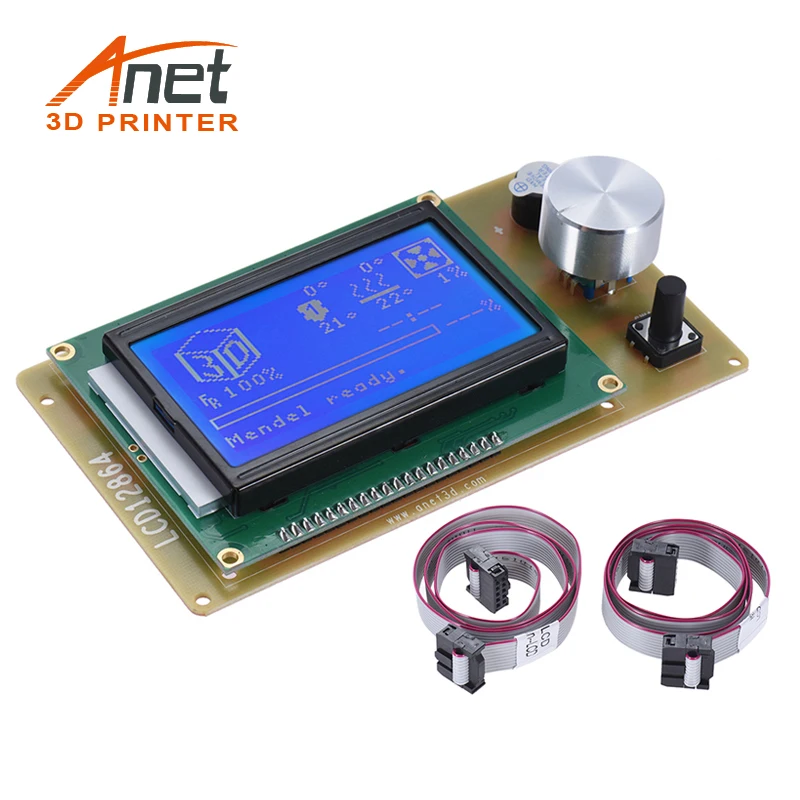 Anet LCD 12864 Control Panel Blue Screen 3D Printer Parts Smart Controller Module with Cable Display Reprap RAMPS1.4 | Компьютеры и