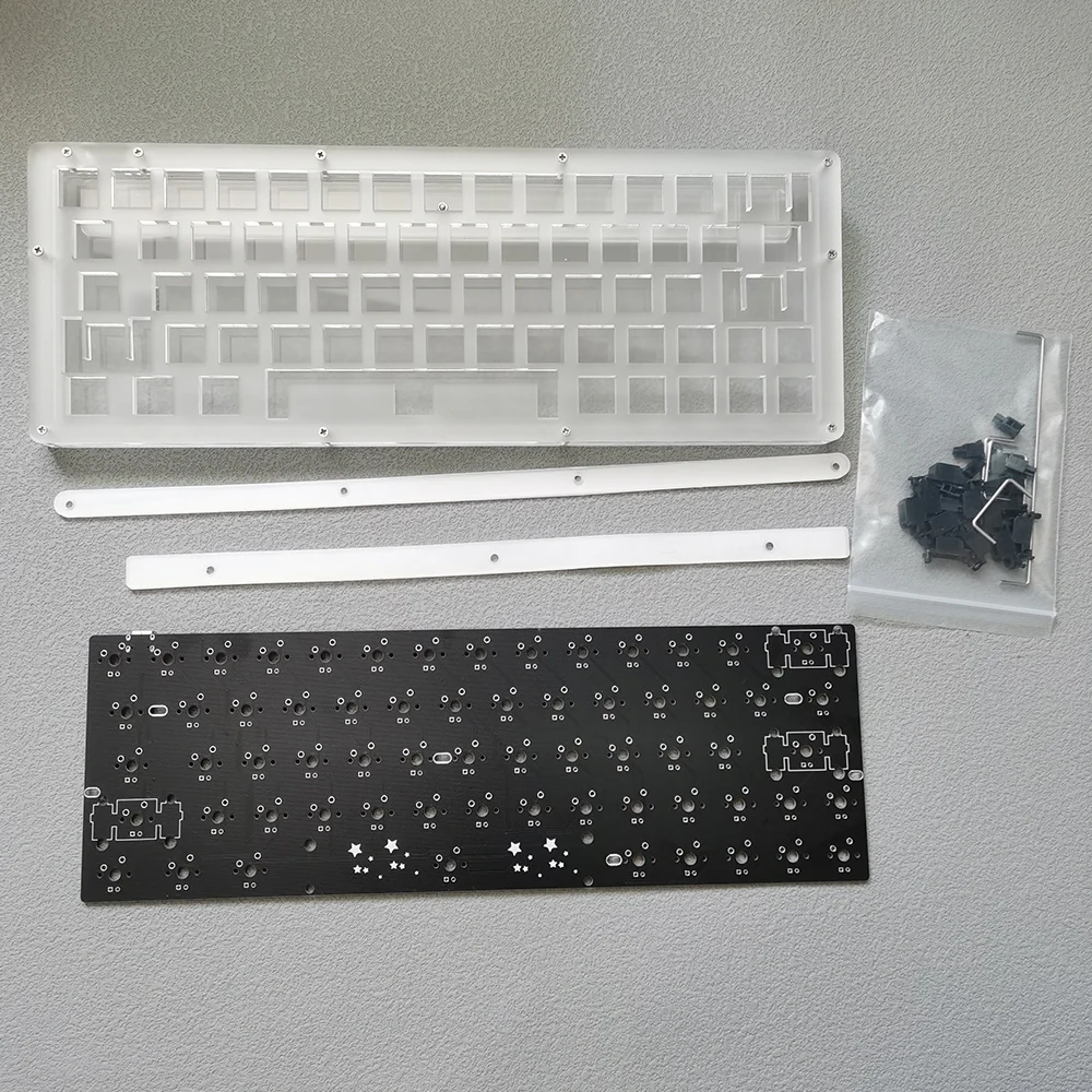 CX60DIYMechanicalKeyboardKitsTransparentAcrylicKeyboardCase64