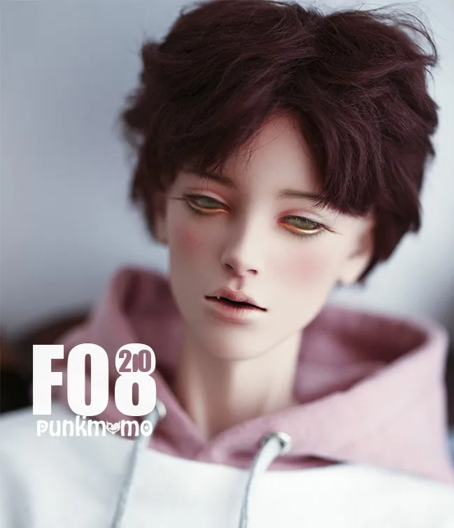 Парик для куклы BJD, короткие кудрявые волосы, фиолетовый, черный/золотой, 1/3 MDD, дядюшка, 21,5-26 см, высокое качество, парик из мохера, аксессуары для куклы - Цвет: Purple black