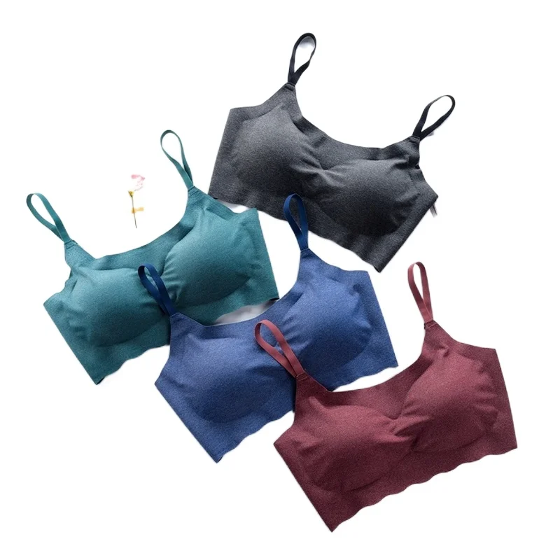 Women's Sports underwear trackless ice silk back one-piece gathering sleeping  bra yoga thin women bras for women bras - AliExpress