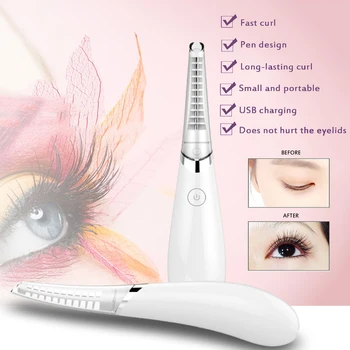 

Multiple Temperature Design Electric Eyelash Curler Long-Lasting Curling USB Rechargeable Heated Ironing Makeup Forceps Tools