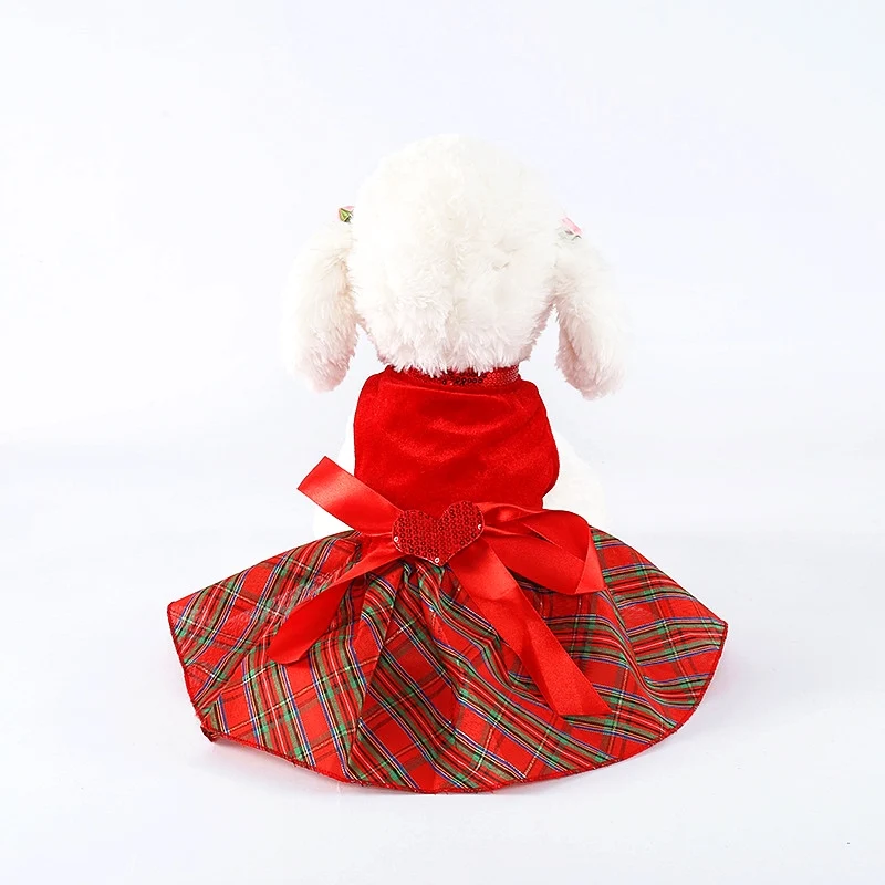 Dog Dress Pet Clothes Sweety Princess Red Dress Puppy Wedding Christmas