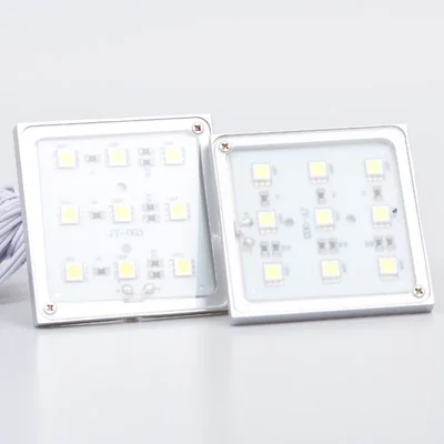 9 шт. 5050SMD Led подсветка тонкий тип 12 В Квадратный светодиодный светильник для шкафа