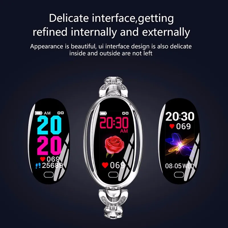 E68 Smart bracelet Woman Heart rate monitor Pedometer Blood pressure Watch fitness bracelet Waterproof health Sport Smartwatch