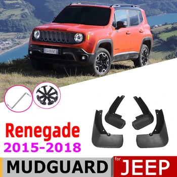 

Car Mudflap For Jeep Renegade BU 2018 2017 2016 2015 4 PCS Front Rear Fender Mud Guard Flap Splash Flaps Mudguards Accessories