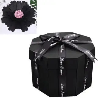 

Hexagon Surprise Explosion Box DIY Handmade Scrapbook Photo Album Wedding Gift Box for Valentine Christmas Gift Boxes