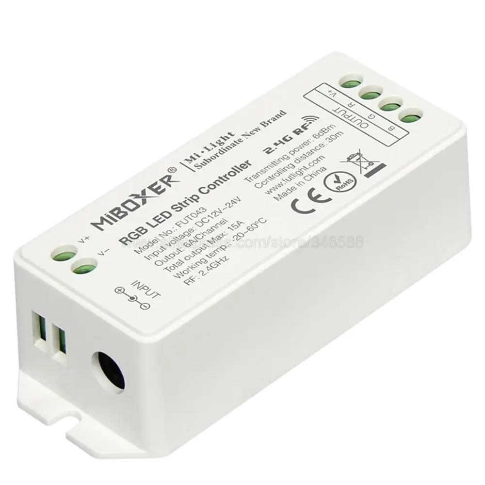 Пульт ду MiBoxer FUT043 светодиодный 12 в пост. Тока 24 6 а/ч 15 а 2 4 ггц|strip controller|rgb led strip