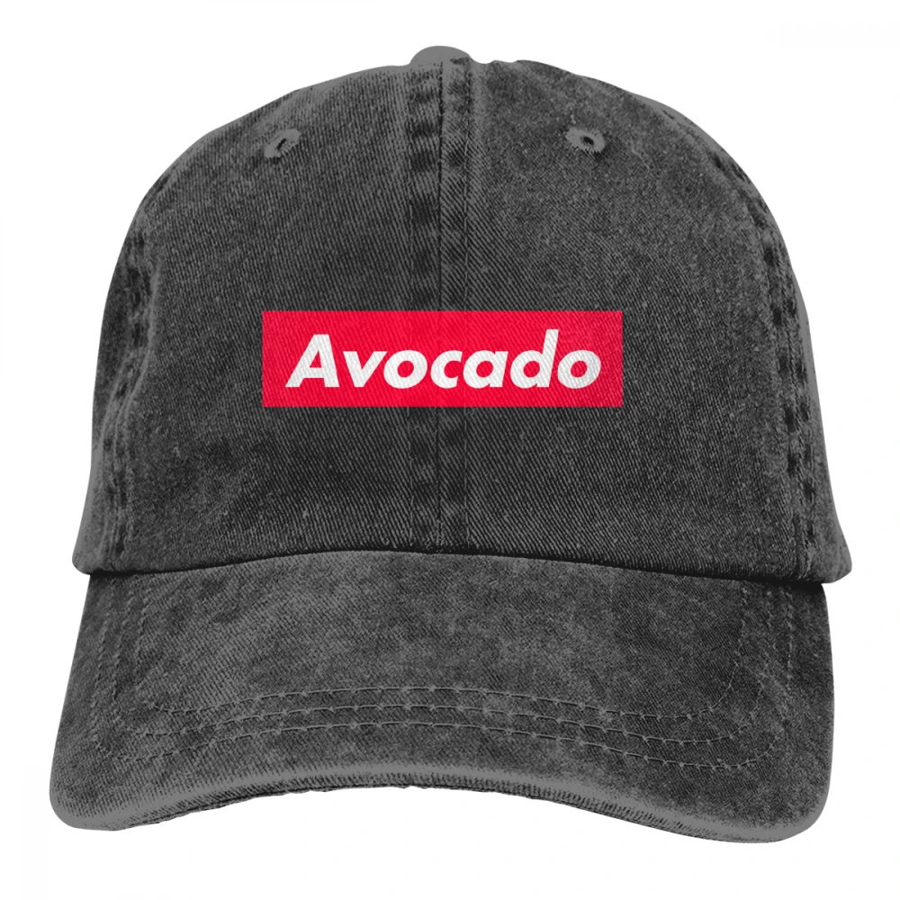 Авокадо красная коробка стиль Casquette черный унисекс Мужские Женские джинсовые бейсболка с ремешком кепки Регулируемый Гольф папа шляпа