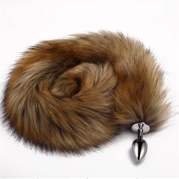 78cm Super Long  Fox Tail Anal Plug 3size Metal Dilatador Anal Beads Butt Plug Sexy Stimulate Sex Toys For Woman Adult Games 1