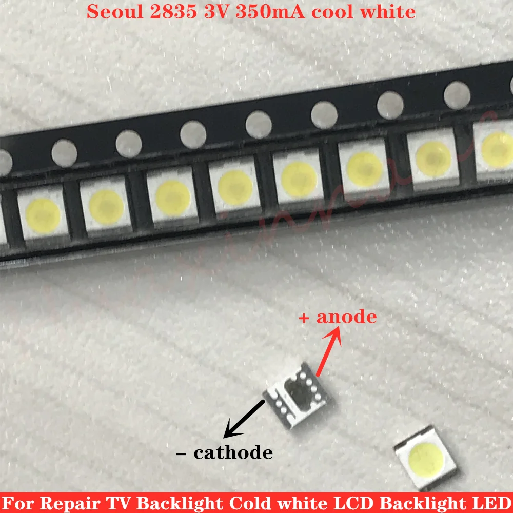 

500pcs For SEOUL LED Backlight 1W 3V 3528 2835 131LM Cool white For LED LCD Backlight TV Application LED LCD TV Backlight
