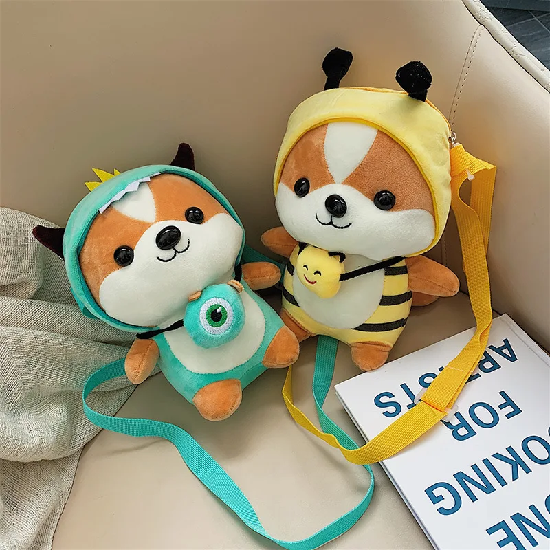 

New plush hamster shoulder bag parent-child children's backpack bee plush toy