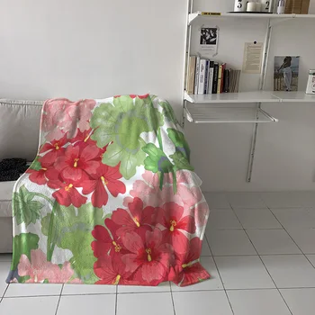 

Tianzu Sunflower Flowers Leaves Printed Flannel Blanket Soft Throw Blanket Machine Washable Blankets for Beds