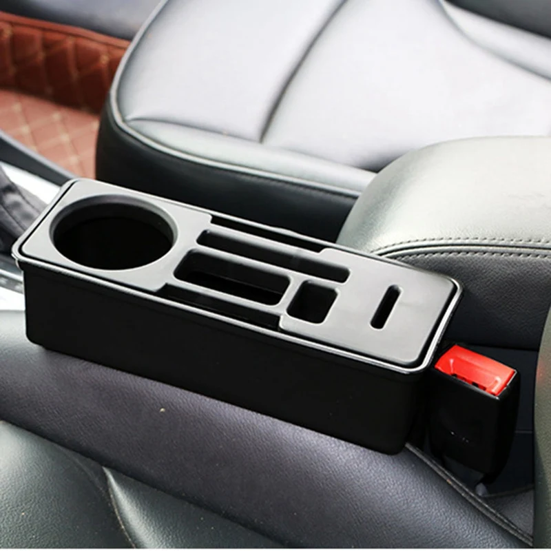 

1 Pc Car Seat Gap Storage Storage Box Console Car Seat Clearance Pocket Storage Box With Coin Box And Cup Holder
