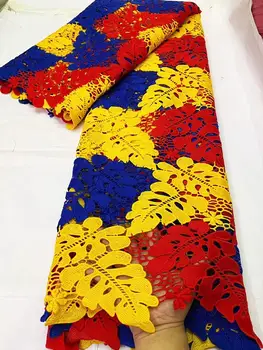 

High Quality African Lace Fabric 2020 Guipure lace Milk Silk African cord fabric Neat embroidery Nigerian For Wedding W2-789