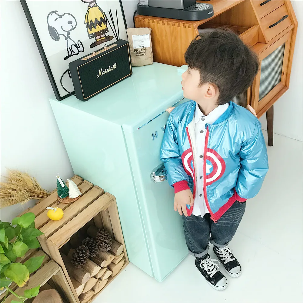Tonytaobaby/осенне-зимняя одежда; Новая детская одежда; светоотражающее пальто с изображением героя; пальто для маленьких мальчиков; детские пальто