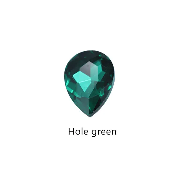 Hole green 10 шт./упак. стеклянные кристаллы, стразы 3D капли воды камни для дизайна ногтей украшение стразами полировки обувь очаровательного дизайна аксессуары ювелирные изделия - Цвет: Hole green