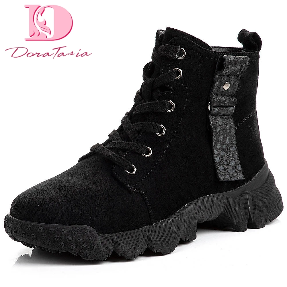 

Doratasia 2020 brand design top qaulity cow suede Shoes woman booties Women outdoor forest ankle Boots female shoes sneakers