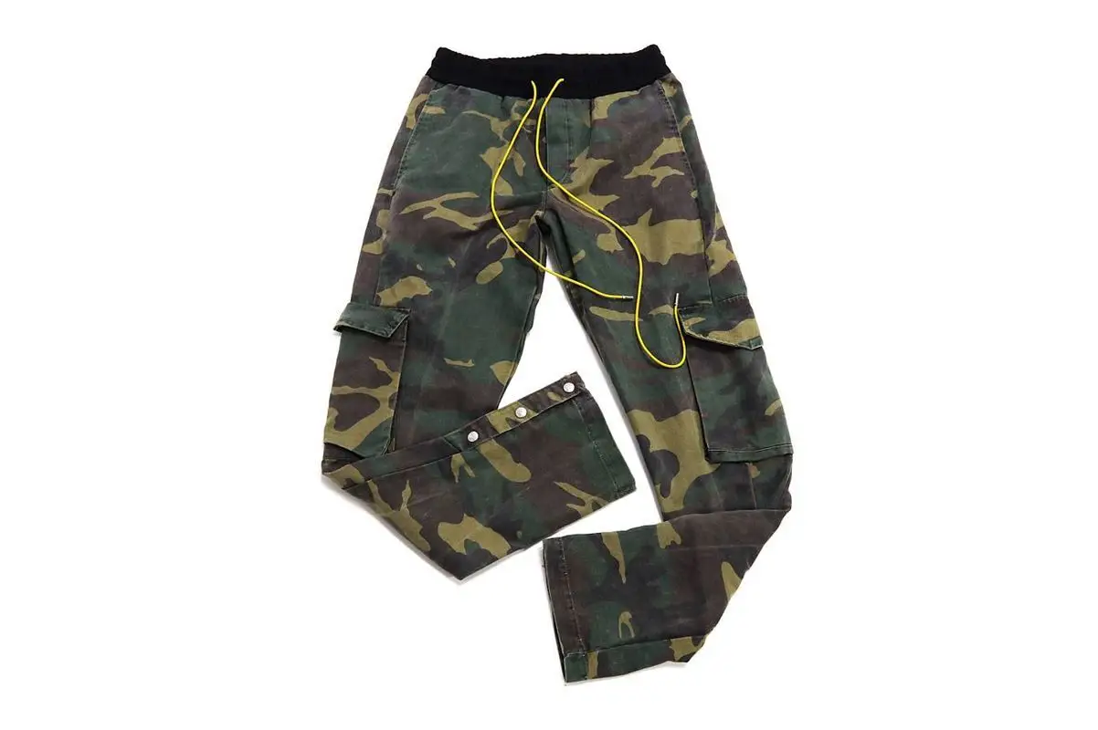 rhude camo pants