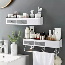 Punch-free Bathroom Organizer Rack Shampoo Cosmetic Storage Rack Bath kitchen Towel Holder Household Items Bathroom Accessories