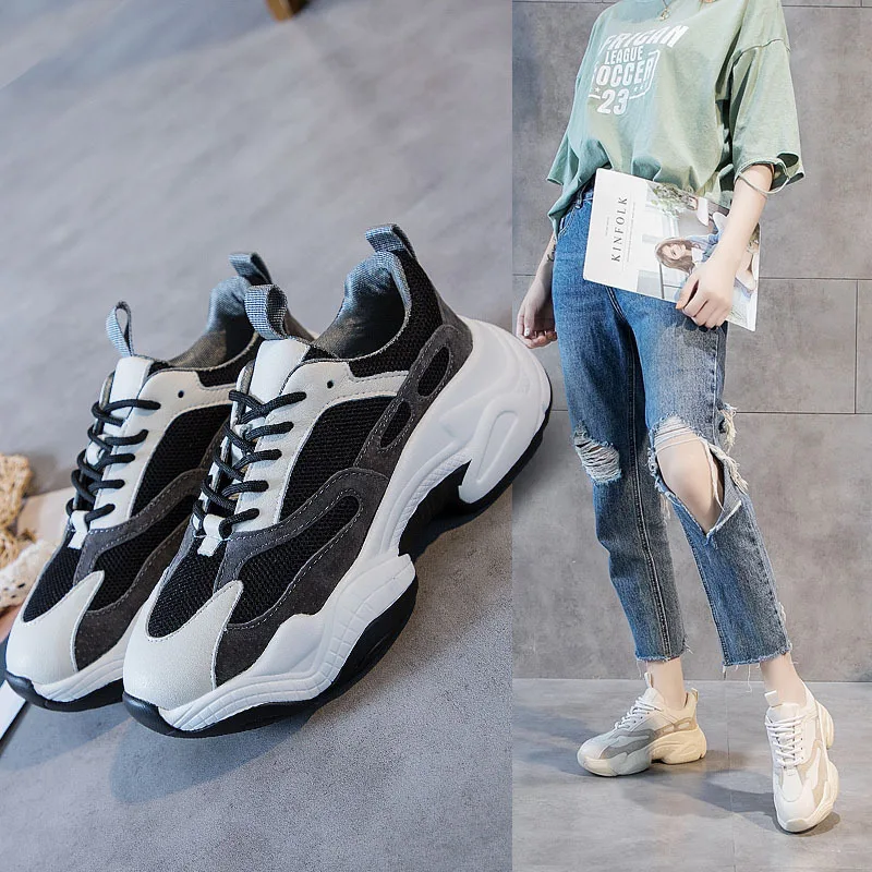 

Genuine Leather Panda Dad Shoes WOMEN'S Shoes INS Online Celebrity 2019 New Style Students plus Cotton Athletic Shoes Winter Ext