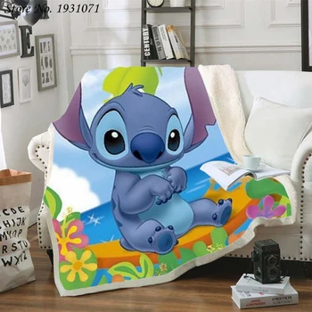 

Cartoon Lilo & Stitch 3D Printed Fleece Blanket for Beds Thick Quilt Fashion Bedspread Sherpa Throw Blanket Adults Kids 05