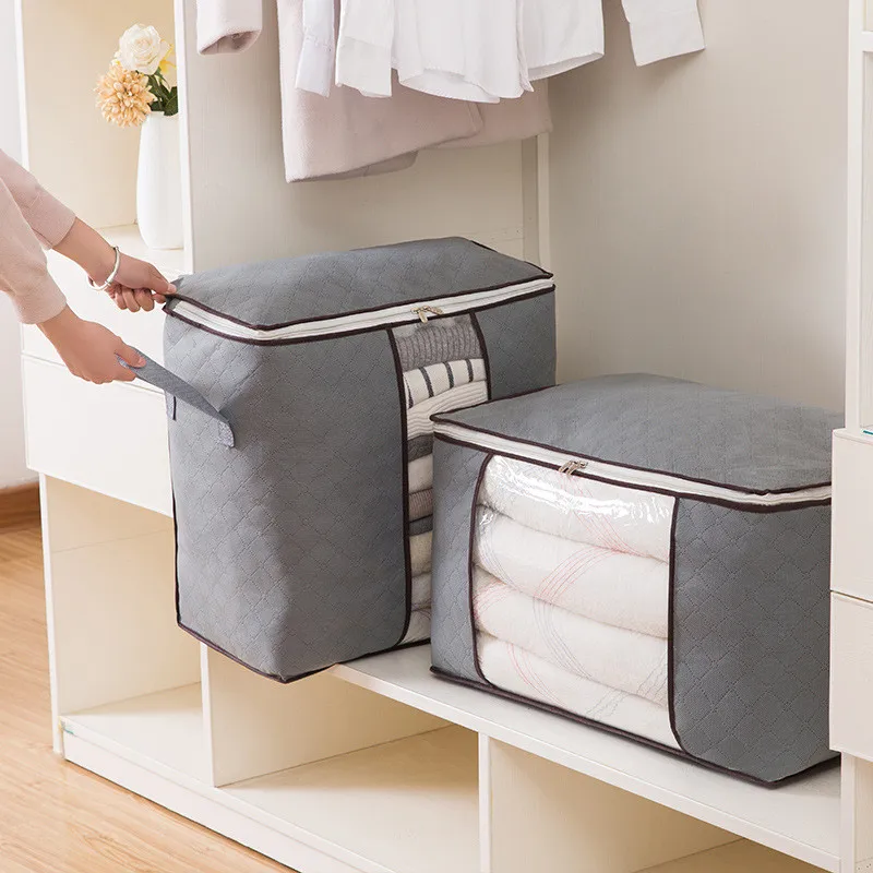 Large Capacity Storage Bins with Clear Window Closet Organizer and Clothes Storage Bags Reinforced Handle and sturdy zipper 4