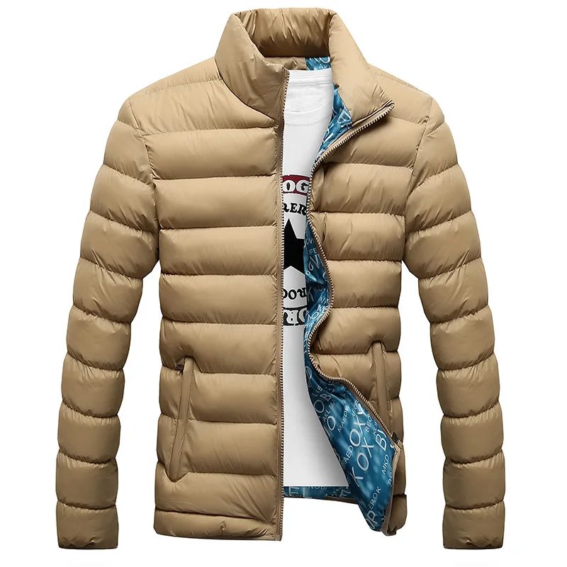 Winter Jacket Men New Cotton Padded Thick Jackets Parka Slim Fit Long Sleeve Clothing Warm Coats