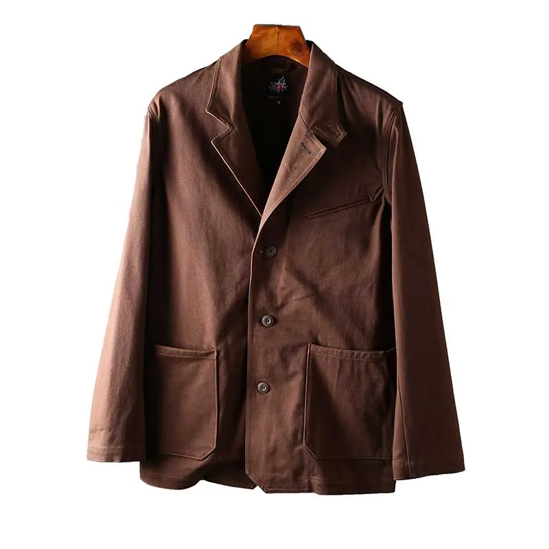 

Fashion Loose Baggy Casual Blazer Men Cotton Suit Blazer England Retro 3 Button Jacket Man Clothes
