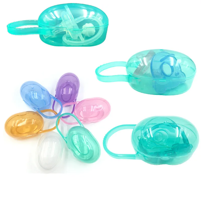 1PC Portable Oval Hangering Baby Pacifier Box Dustproof Kids Soother Nipple Cradle Case Container Holder Travel Storage Nipple 1pc rabbit soak storage contact lens case for women box cute travel contact lenses case holder container kit gifts