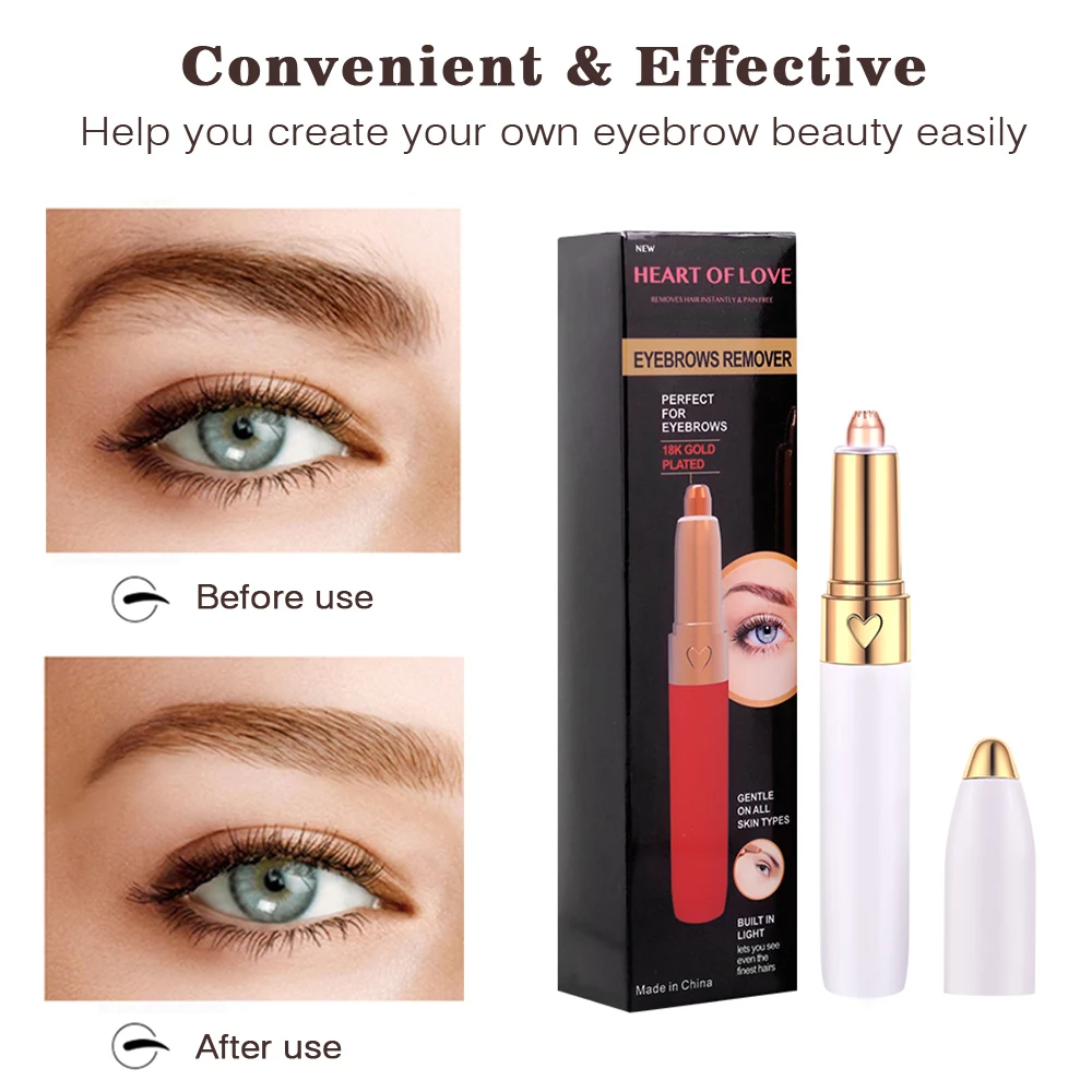 Painless Mini Rechargeable Eyebrow Trimmer Brows Pen Hair Remover