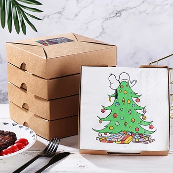 

Colorful Christmas Napkin Printing Paper Towel Christmas Gift 3 Layers 50 Sheets/Box Christmas Tree burlap candy bar hello