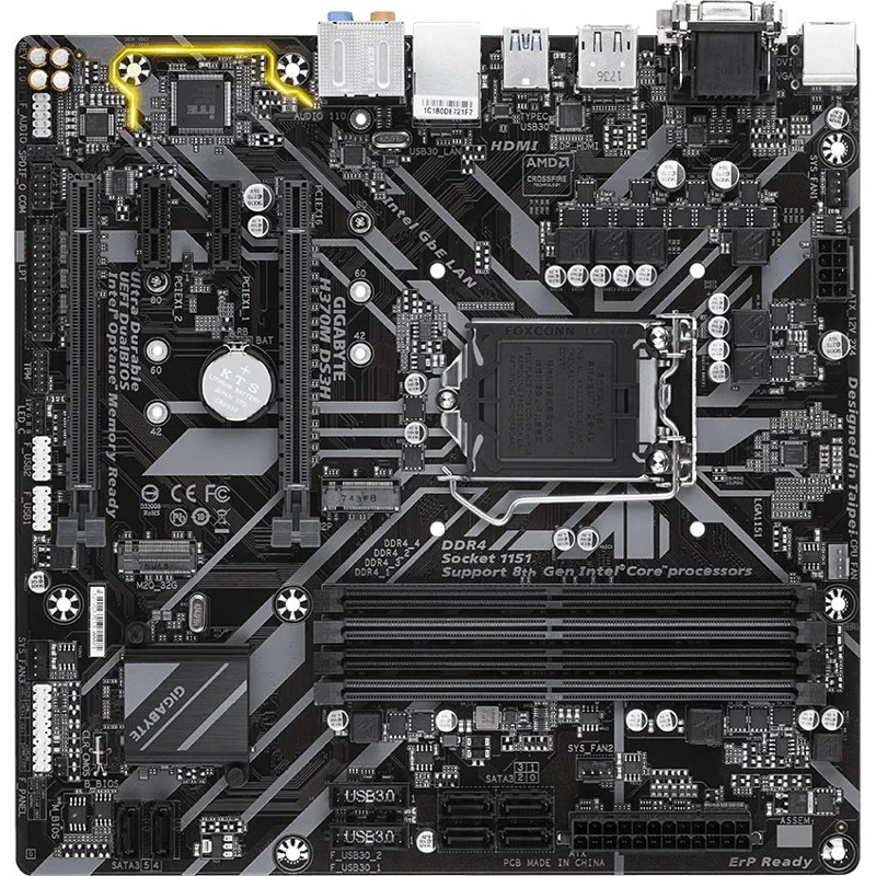 Материнская плата Gigabyte H370M DS3H Soc-1151v2 Intel H370 4xDDR4 mATX AC`97 8ch(7.1) GbLAN RAID+VG