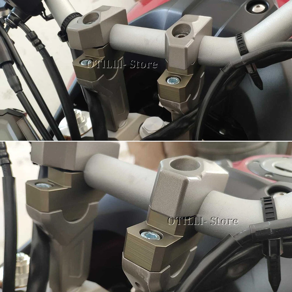 thumbnail image 2 of Motorcycle Handlebar Risers For Yamaha MT-09, FZ-09, XSR900, MT-10 - 6063-T6 Aluminum, Adjustable Height 2 of 11
