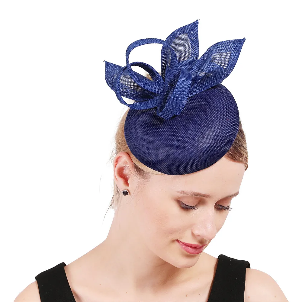 royal blue Женская свадебная имитация Sinamay чародей светло-голубой головной убор для мероприятий шляпа для Кентукки Дерби церковь Свадебная вечеринка гонки - Цвет: royal blue