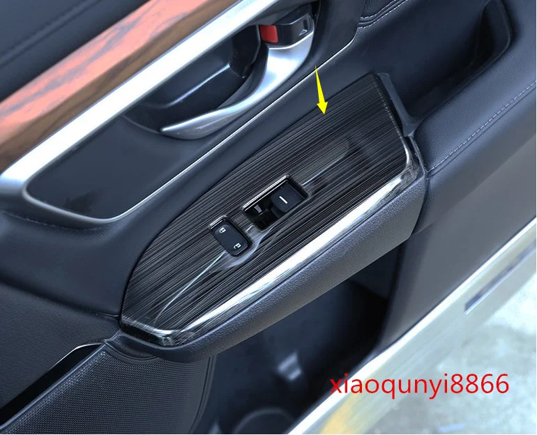 Подходит для Honda CRV CR-V- черный титановый внутренний оконный переключатель панель Крышка отделка 4 шт