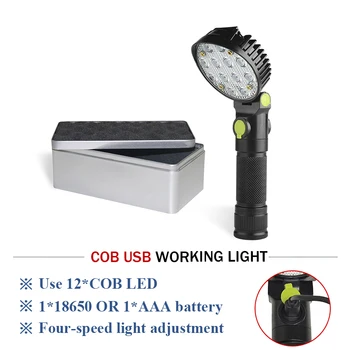 

COB flash work light Red light Blue light white light 18650 charge powerful usb torch flashlight lantern led zaklamp with magnet