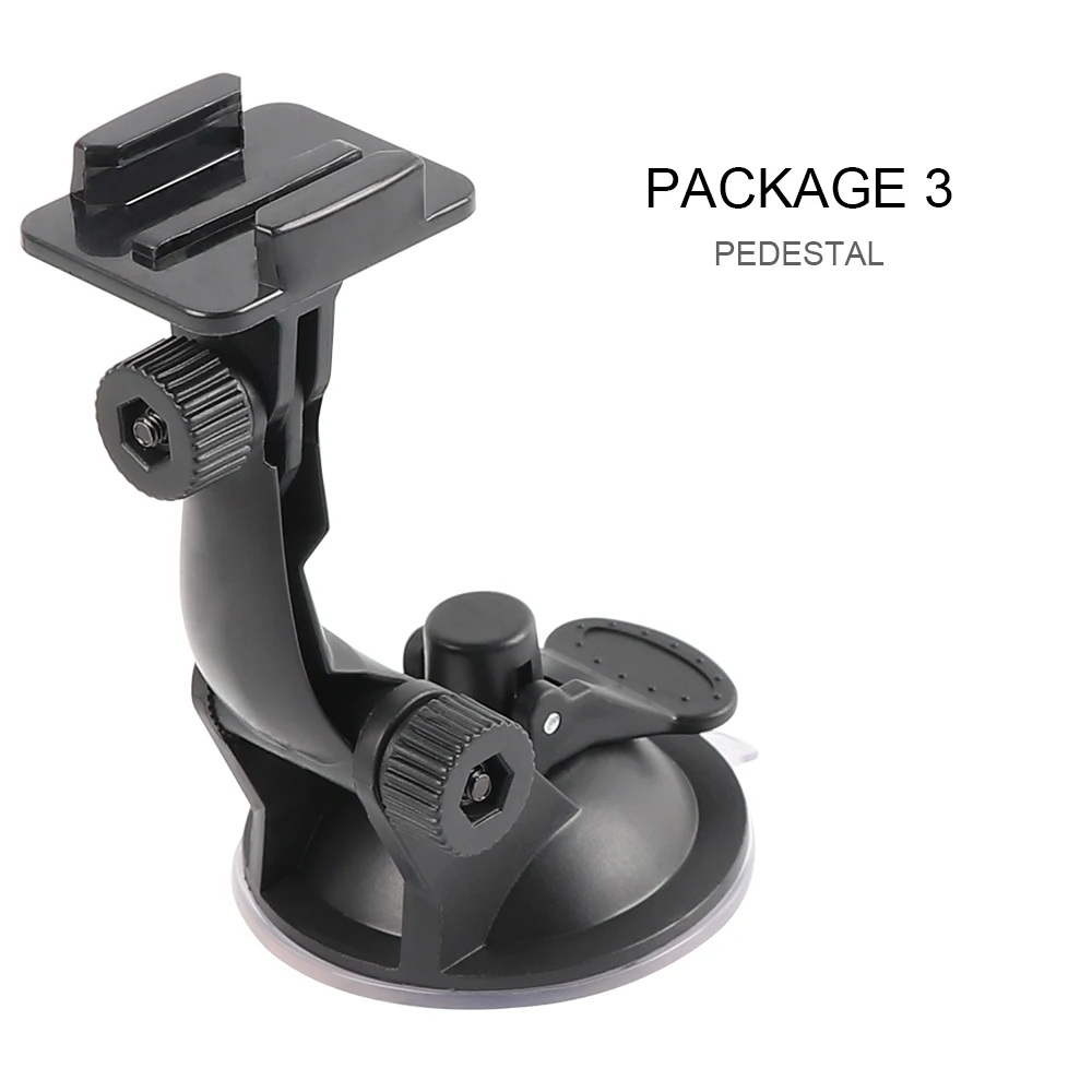Package 3 Мини Экшн-камера на присоске для GoPro Hero 8 7 5 6 4 sony SJCAM SJ8 7 Yi 4K H9 Go Pro 8 7 крепление оконное стекло присоска аксессуар - Цвет: Package 3