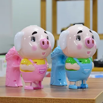 

Cartoon Pig Shaped Battery Powered With Music Light Bubble Machine Cute Plastic Bathtub Outdoor Play Leak Resistant Blowing Toys