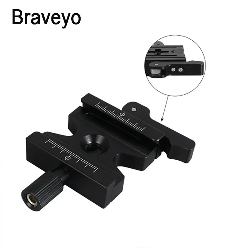 Placa de Liberação Rápida Braçadeira Dupla Bloqueio Titular Clipe Câmera Tripé Monopé Montagem Tiro Adaptador para Arca Swiss Placa Ballhead - Image 6