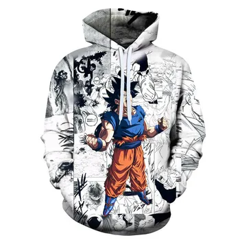 

Japan Anime Hoodie Dragon Ball Z Pocket Hooded Sweatshirts Poleron Hombre Streetwear Dragon Ball blue 3D Hoodie Coats costume