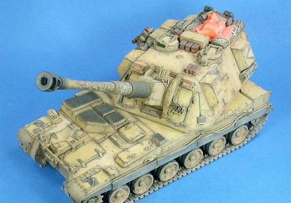 Военная модель танка от Trumpeter собранная Военная 00324 Великобритании AS-90 155 мм Гаубица