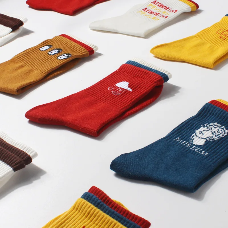 5 пара/лот, осень/зима, новые женские носки, креативные хлопковые носки, рождественские носки