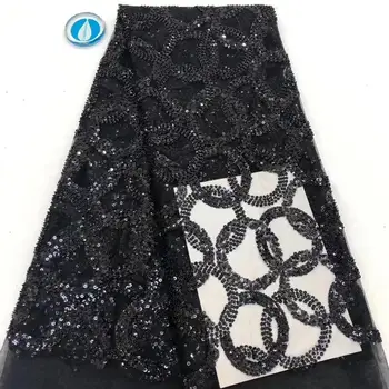 

Excellent African Net Lace Fabric With Sequins For Wedding Party Dress French Net Lace Fabric PAN346(5yards/lot)