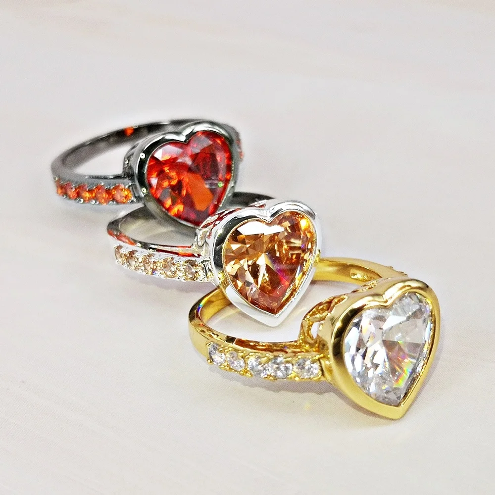DreamCarnival 1989 Women Lover Heart Zircon Solitaire Rings 4 Colors 11mm Wedding Engagement Party Jewelry Amazing Price WA11316 DreamCarnival 1989 Women Lover Heart Zircon Solitaire Rings 4 Colors 11mm Wedding Engagement Party Jewelry Amazing Price WA11316