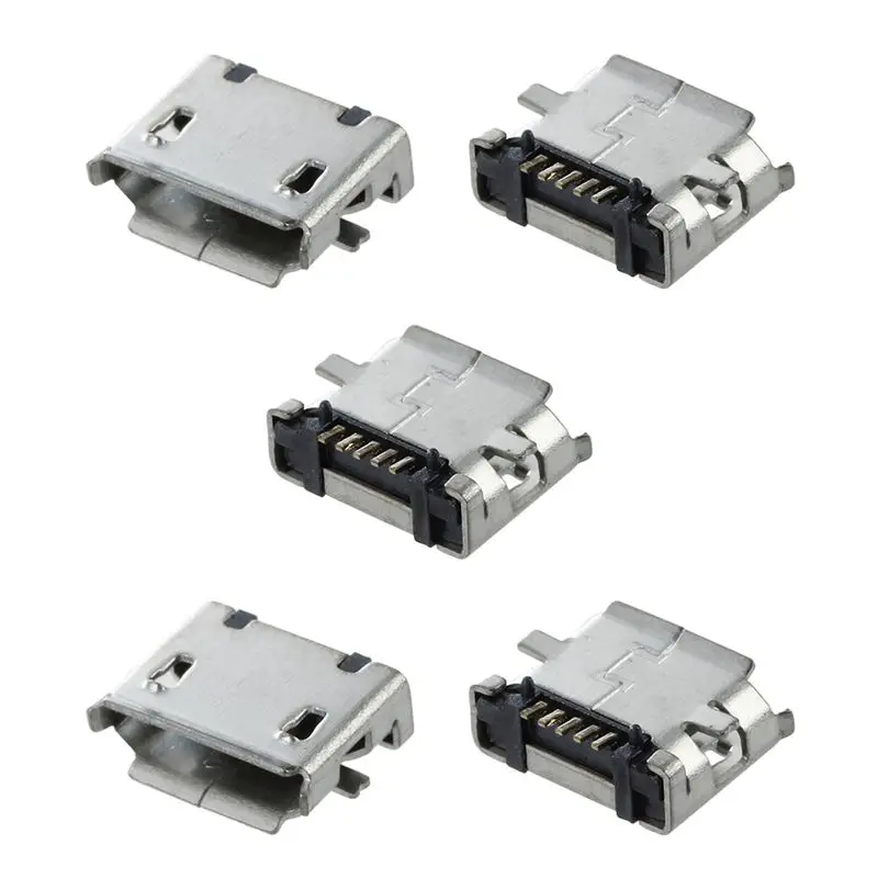

5 Pcs mini USB Type B Female Socket 180 Degree 5-Pin SMD SMT Soldering Jack