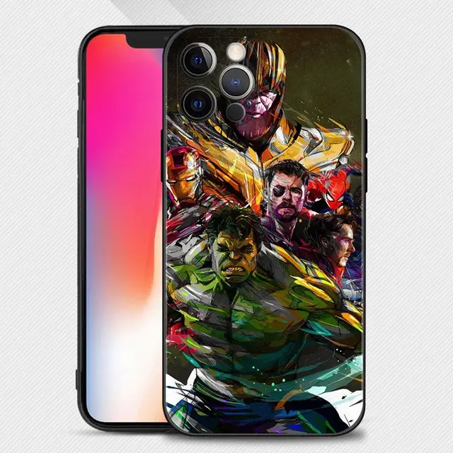 Phone Case For Apple iPhone 13 12 11 Pro Max 13 12 Mini XS Max XR X 7 8 Plus 6 6S SE 2020 Cover Spiderman iron Man Marvel B01