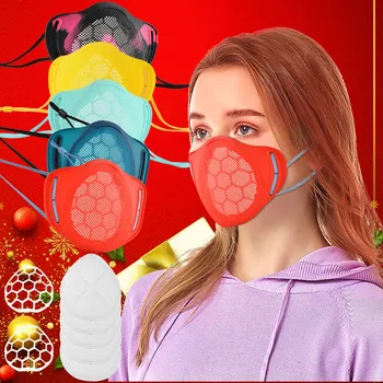 

1pc Mask Silicone Filter Masque Respirator Can Be Boiled And Recycled At High Temperature Protective Mascarillas Windproof Masks