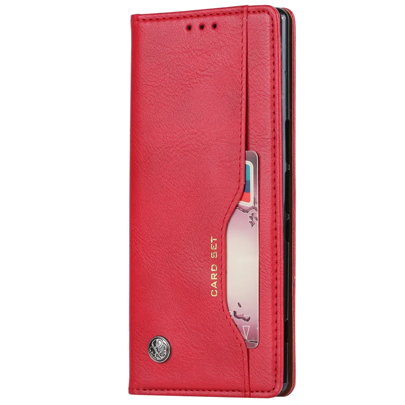 Red Кожаный чехол-бумажник с отделением для карт для sony Xperia 5 1 10 чехол в деловом стиле Capinha - Цвет: Red